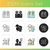 Agriculture and farming icons set vector