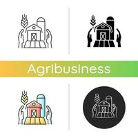 icono de apoyo a los agricultores vector