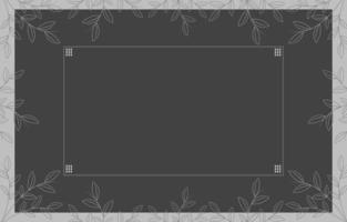 blank background in soft black color with simple natural leaf outline vector
