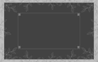 blank background in soft black color with simple natural leaf outline vector