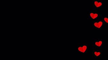 rechtse rode harten zweven omhoog voor Valentijnsdag video