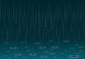 Rain background with drops and splashes vector illustration