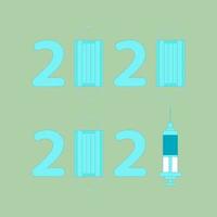 Vaccine 2021 and Facemask 2020 vector