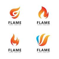 Abstract fire flame logo design vector