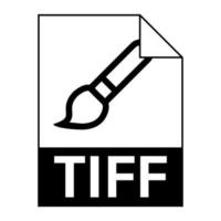 diseño plano moderno del icono de archivo tiff para web vector