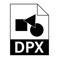 diseño plano moderno del icono de archivo dpx para web vector