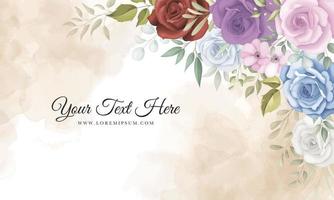 Elegant floral background with beautiful flowers vector