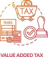 Value added tax red concept icon vector