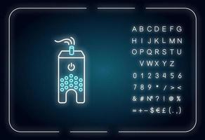 Ultrasonic humidifier neon light icon vector