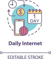 icono de concepto de internet diario vector