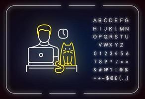 Pet friendly office neon light icon vector