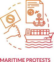 Maritime protest red concept icon vector