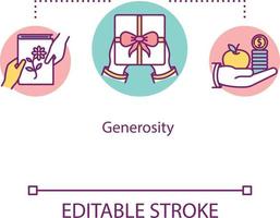 Generosity concept icon vector