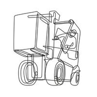 Forklift Operator Driving a Forklift Truck Continuous Line Drawing vector