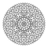 patrón circular en forma de mandala con flor para henna vector