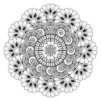 Circular pattern in the form of mandala with mehndi flower vector