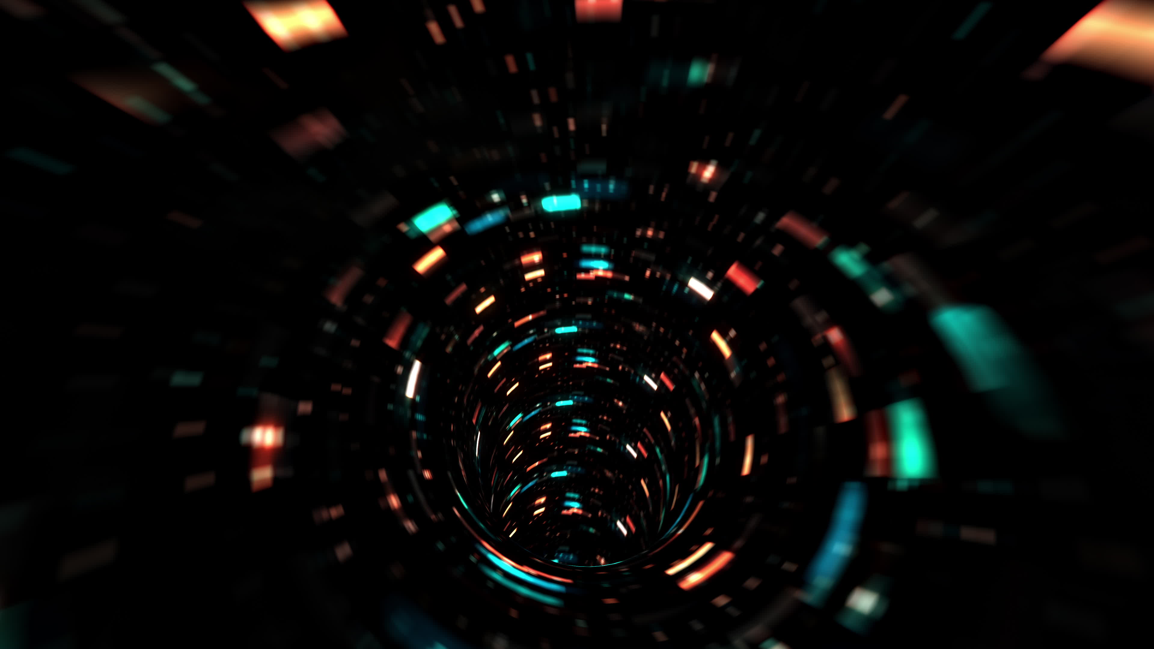 neon glowing rays in motion digital technological tunnels 3539090 Stock ...