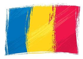 bandera de rumania grunge vector