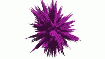 Animation einer farbigen Explosion eines Pulvers. 3D-Rendering.