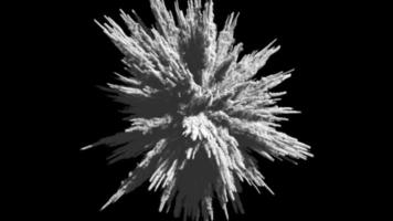 Animation of a monochrome cartoon explosion of a powder. video