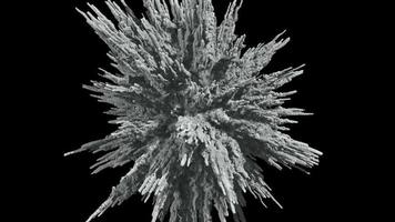 Animation of a monochrome cartoon explosion of a powder. video