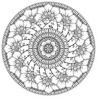 Circular pattern in the form of mandala with flower for henna, mehndi vector