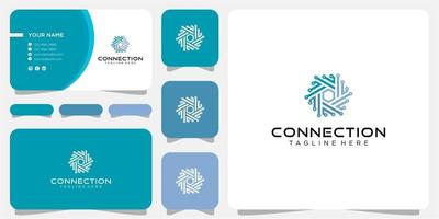 diseño de logotipo de conexiones. diseño de logotipo de comunidad, diseño de logotipo de tecnología vector