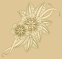 Mehndi flower for henna, mehndi, tattoo, decoration. vector