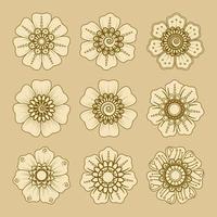 Mehndi flower for henna, mehndi, tattoo, decoration. vector