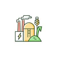 Production of biomass energy RGB color icon vector