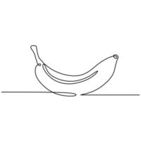 dibujo de línea continua del minimalismo de la fruta de plátano vector