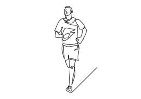 one line running man continuous drawing style. Vector minimalism