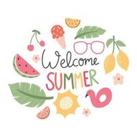 Welcome Summer Background Element vector