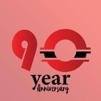 90 Year Anniversary Elegant Vector Template Design Illustration