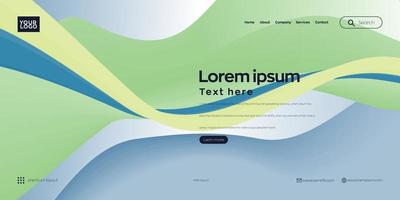 Landing page . web header background with colorful line wave vector