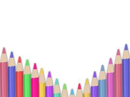 Wooden Pens With Different Colors in a white background vector