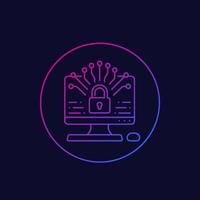 data protection, vector linear icon