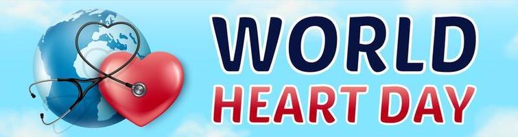 Banner World Heart Day 29 September. vector