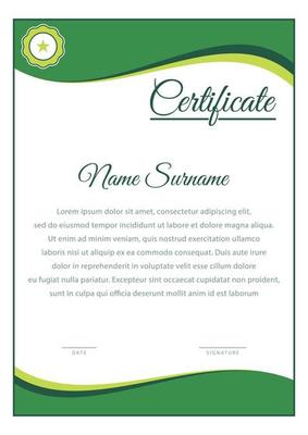 Green Curved Corner Horizontal Certificate Template