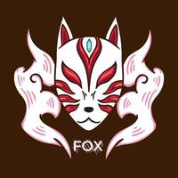 Japan style fox mask vector