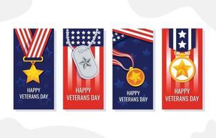 Veterans Day Celebration Greetings Set for Social Media vector