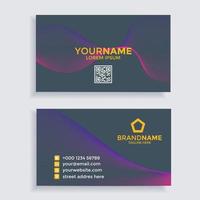 elegant business card. business card template. blue, dark and orange. vector