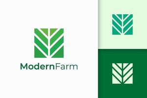 Modern farming or agriculture logo in abstract geometry shape vector