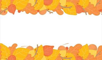 autumn leaves seamless background, border with yellow autumn leafes vector