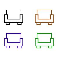 Sofa Illustrated On White Background vector