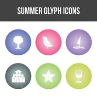 Unique Summer Glyph Vector Icon Set