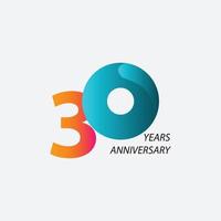 Ilustración de diseño de plantilla de vector de celebración de aniversario de 30 años