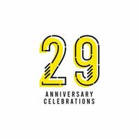 29 Years Anniversary Celebration Vector Template Design Illustration