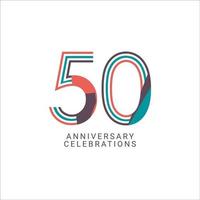 50 Years Anniversary Celebration Vector Template Design Illustration