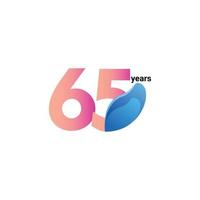 65 Years Anniversary Celebration Vector Template Design Illustration